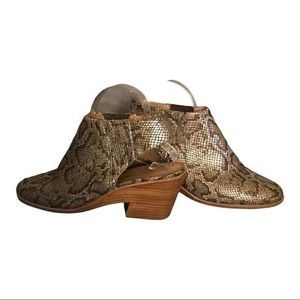 KENNETH COLE Gentle Souls Harriet Open Heeled Bootie Snakeskin Slip On Size 9.5